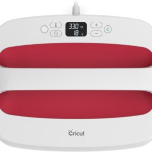 Heat Press (12"x10") – Raspberry, for T-Shirts, Bags & More with Auto-Off & Safety Base