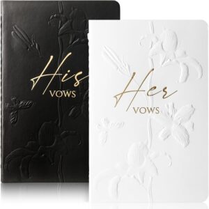 Wedding Vow Books – Set of 2 (White & Black), 28 Pages, 5.5x3.5 in, His & Hers