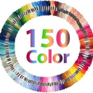 150-Color Rainbow Embroidery Floss Skeins – Cross Stitch & Bracelet Yarn Craft Set