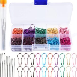 300pcs Metal Stitch Markers – Crochet & Knitting Accessories, Safety Pins for Fabric & Paper