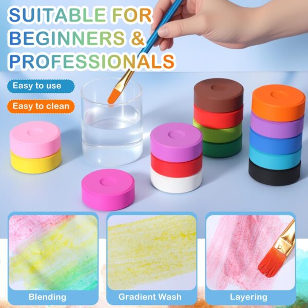 15-Color Tempera Paint Set – Washable Cakes for Art & Crafts - Image 2