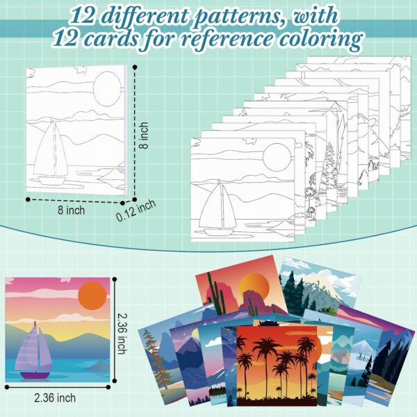 12-Pc Pre-Drawn Canvas Set – Valentine’s Landscape Theme for Adults, Party Favor - Image 3
