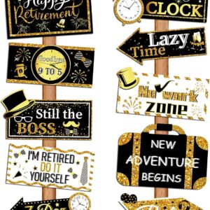20PCS Retirement Party Decorations – Happy Retirement Banner & Yard Directional Signs (10 Styles)
