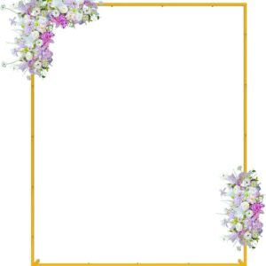 Gold Metal Wedding Arch Frame – 6.6 x 5.2 FT Square Stand for Ceremony & Party Decor