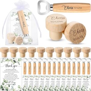 72-Set Wedding Favors – Wine Cork Stoppers, Bottle Openers, Gift Cards & Organza Bags for Bridal Shower