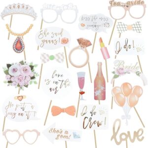 23-Pc Rose Gold Wedding Photo Booth Props – Bridal Shower & Bachelorette Party Supplies