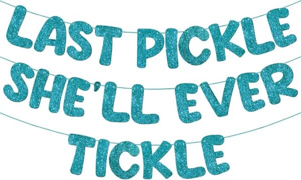 Fulmoon Turquoise Pre-Strung Naughty Bachelorette Banner – Glitter Bridal Shower Decoration