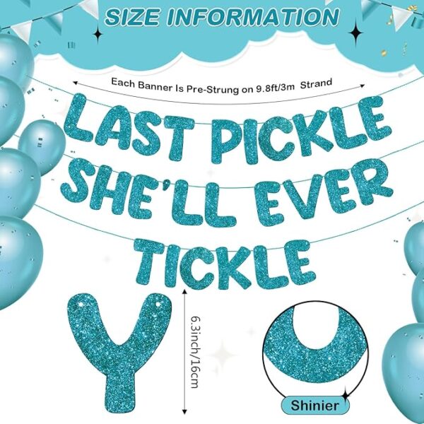 Fulmoon Turquoise Pre-Strung Naughty Bachelorette Banner – Glitter Bridal Shower Decoration - Image 2