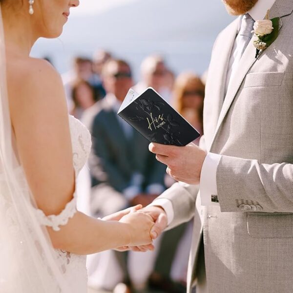 Wedding Vow Books – Set of 2 (White & Black), 28 Pages, 5.5x3.5 in, His & Hers - Image 4