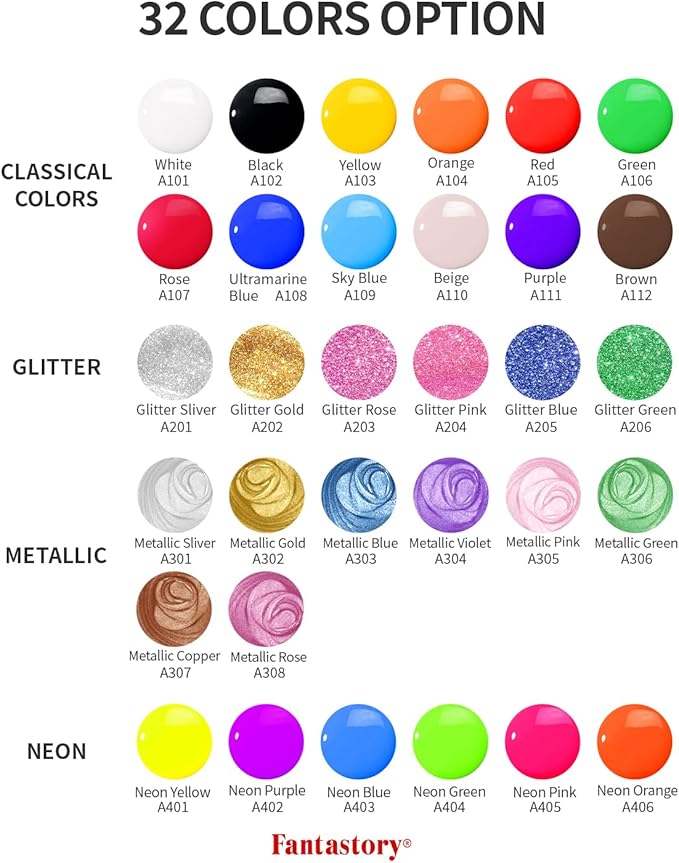 32-Color Washable Tempera Paint Set – 2 oz Bottles, Non-Toxic Finger & Poster Paint for Kids - Image 2