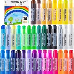 36-Color Washable Tempera Paint Sticks – Quick-Dry, No-Mess for Arts & Crafts