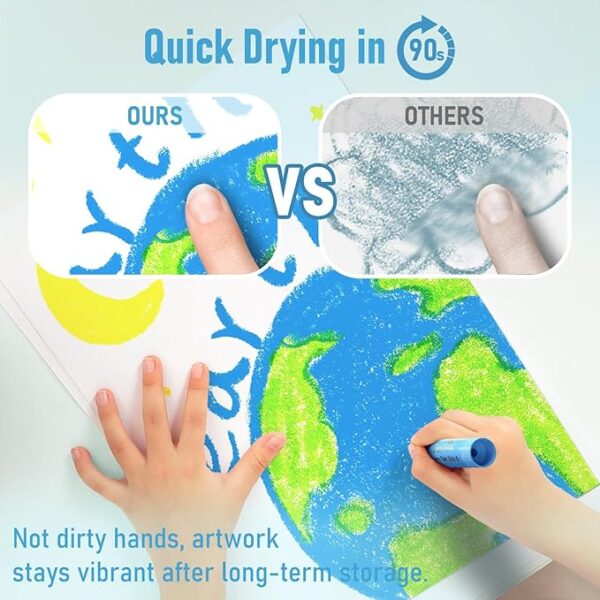36-Color Tempera Paint Sticks – With Coloring Pages & Stickers, Quick-Dry, Washable - Image 3