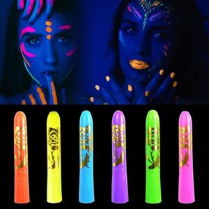 UV Glow Face & Body Paint Kit (6-Pc)