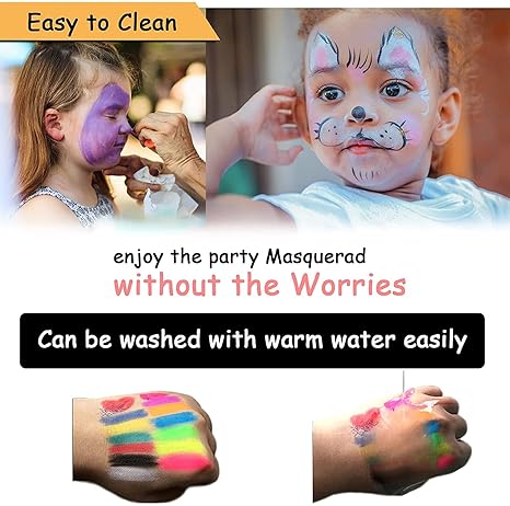 UV Glow Face & Body Paint Kit (6-Pc) - Image 4