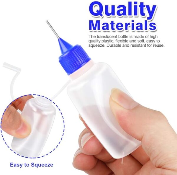 12-Pack 30ml Precision Tip Applicator Bottles with Funnels - Image 3