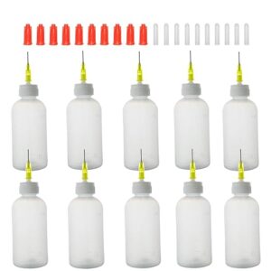10pcs 50ml Squeeze Bottles with 20G Needle Tips & Caps