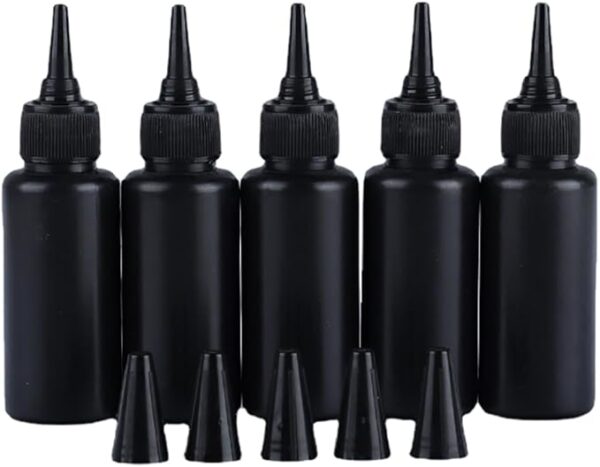 25pcs 30ml Black Squeeze Bottles with Caps – Refillable for Glue, Paint, Craft Liquids