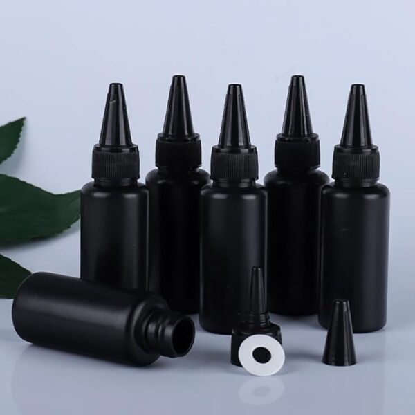 25pcs 30ml Black Squeeze Bottles with Caps – Refillable for Glue, Paint, Craft Liquids - Image 2