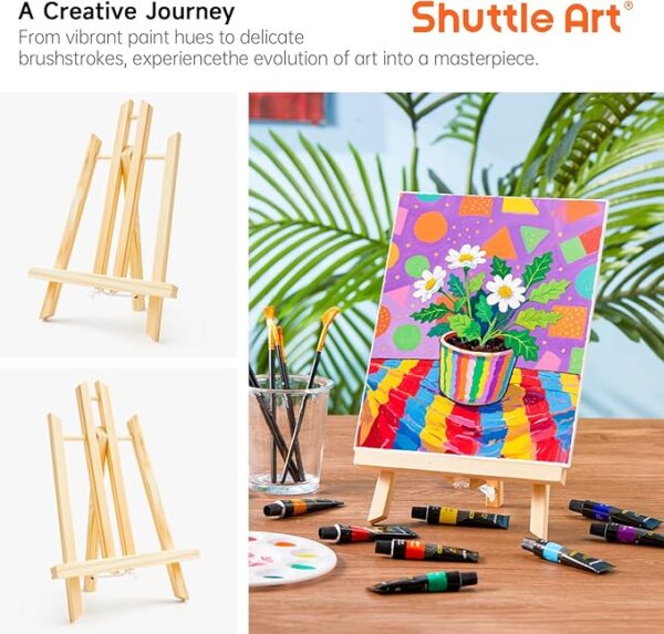Shuttle Art 58-Piece Acrylic Set – Paints, Easels, Canvases & Brushes for All Ages - Image 3