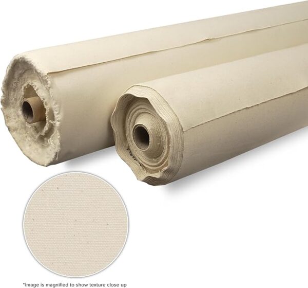 Unprimed Cotton Duck Canvas Roll – 12oz, 54" x 30 Yards, Uniform Texture for Artists - Image 3