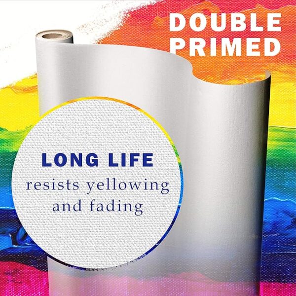Double Primed Cotton Canvas Roll – 24" Wide, Choose Size (e.g., 5ft x 24") - Image 4