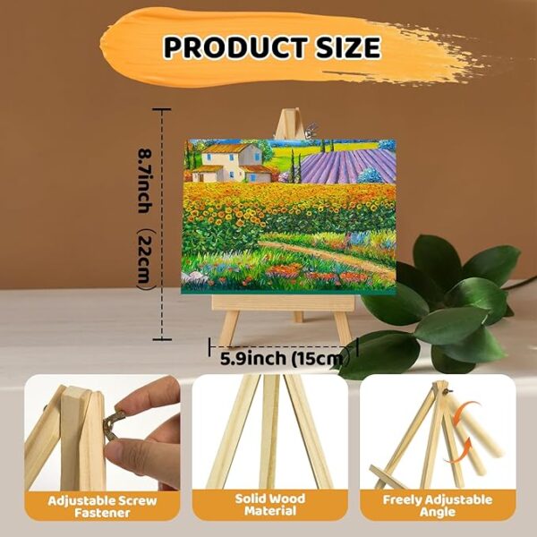 8-Set Mini Acrylic Paint Kit – Mini Canvases with Easel, Paint Strips & Brushes for Kids & Beginners - Image 4
