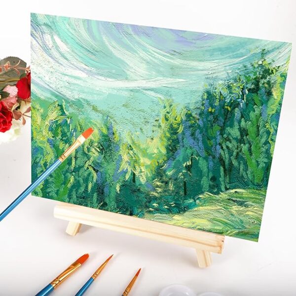 20-Pack Mini Canvas & Easel Set – 4x4" Canvases, 10 Brushes & 5 Palettes for Kids’ Painting Gift - Image 4