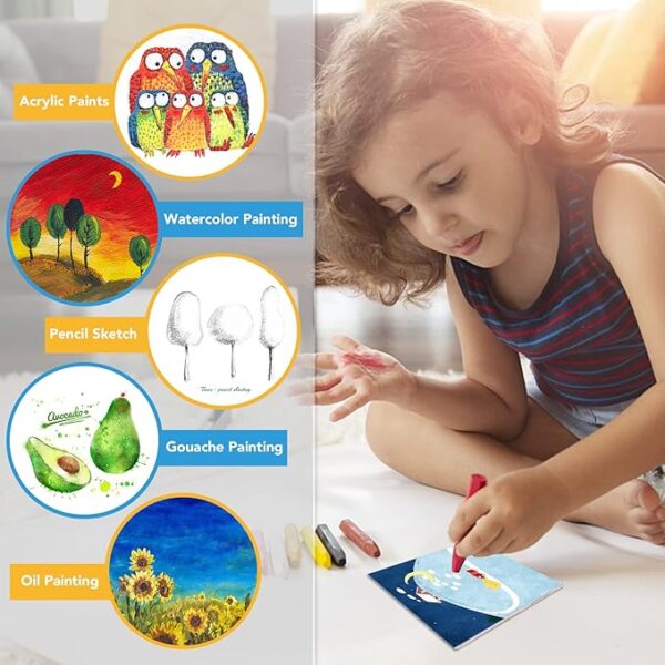 24-Pack Mini 4x4" Canvases – 2/5" Profile, Blank for School, Kids, and Home Decor Projects - Image 4