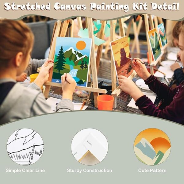 10-Set Pre-Printed 5x7" Canvas Kits – Easels & Outline Panels for Beginners & DIY Projects - Image 3