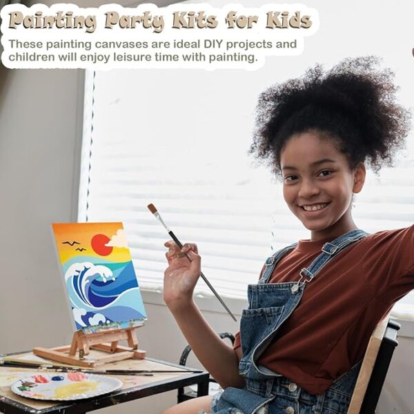 10-Set Pre-Printed 5x7" Canvas Kits – Easels & Outline Panels for Beginners & DIY Projects - Image 4