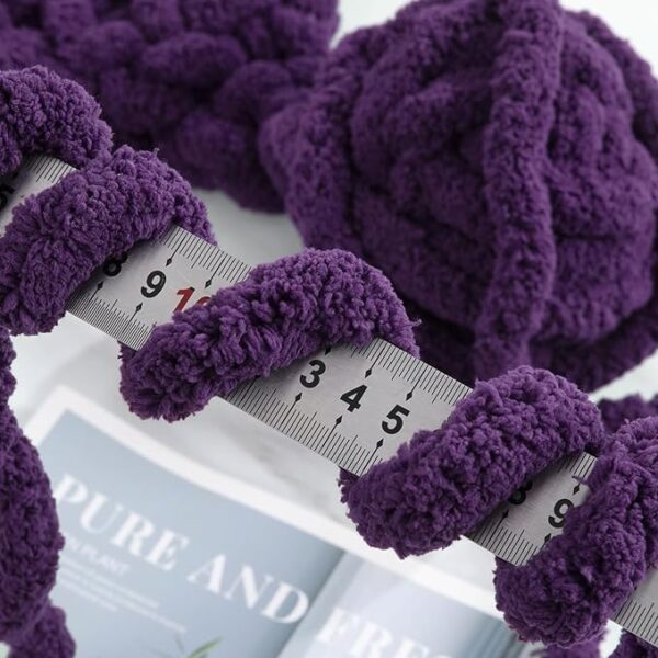 8-Pack Assorted Chunky Chenille Yarn – Fluffy, Soft, 27 yds Each, Purple & Dark Purple - Image 4