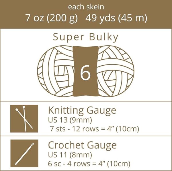 Multi Yarn – 2 Pack, 49 Yds Each, Rainbow Multi, Gauge 6 Super Bulky - Image 4