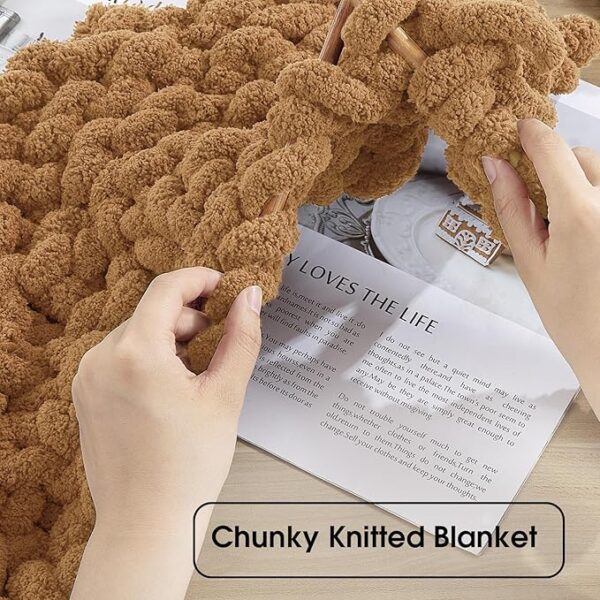 8-Pack Assorted Chunky Chenille Yarn – Super Bulky, Soft, 27 yds Each, Khaki & Coffee - Image 4