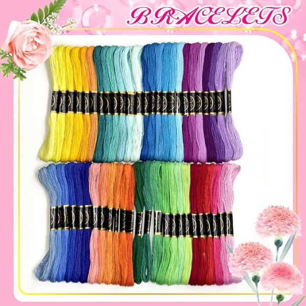 150-Color Rainbow Embroidery Floss Skeins – Cross Stitch & Bracelet Yarn Craft Set - Image 2