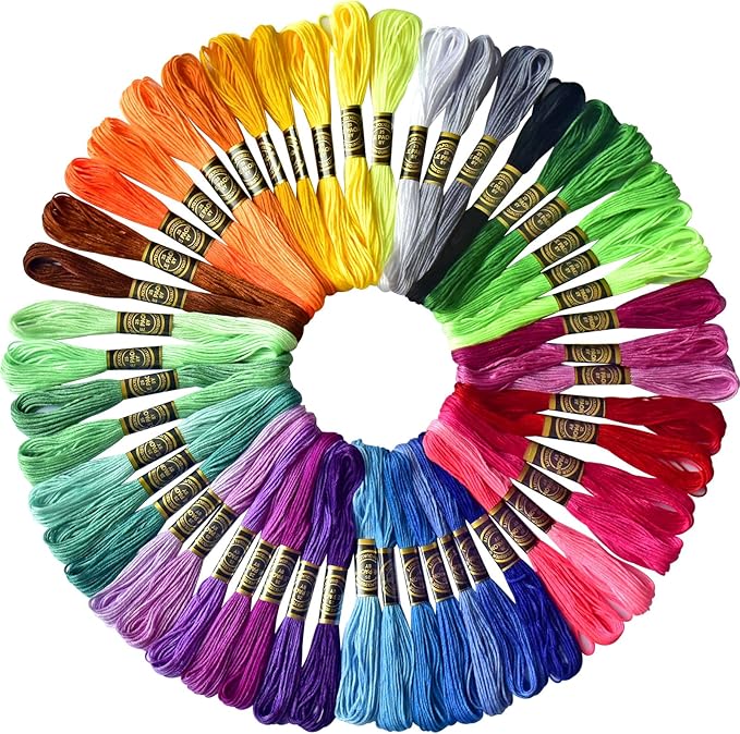 50-Skein Rainbow Embroidery Floss Pack – Cross Stitch & Friendship Bracelet Threads