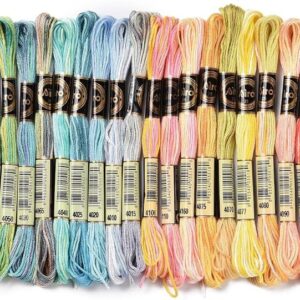 Rainbow Gradient Variegated Cross Stitch Floss – 6-Strand Colorful Polyester Thread for Sewing & Crafts