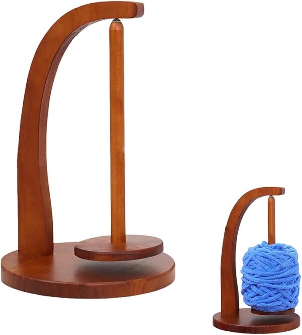 Wooden Yarn Holder Spinner with Magnetic Twirling – Yarn Ball Holder for Knitting & Crocheting Gifts