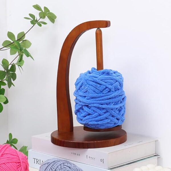 Wooden Yarn Holder Spinner with Magnetic Twirling – Yarn Ball Holder for Knitting & Crocheting Gifts - Image 3