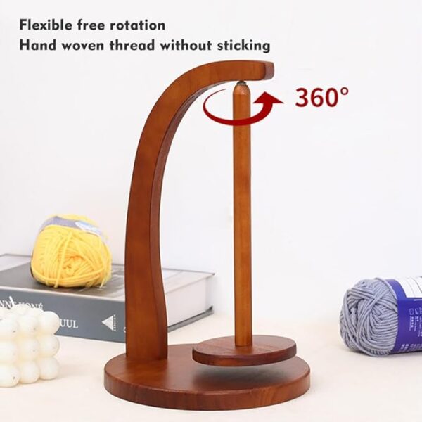 Wooden Yarn Holder Spinner with Magnetic Twirling – Yarn Ball Holder for Knitting & Crocheting Gifts - Image 4