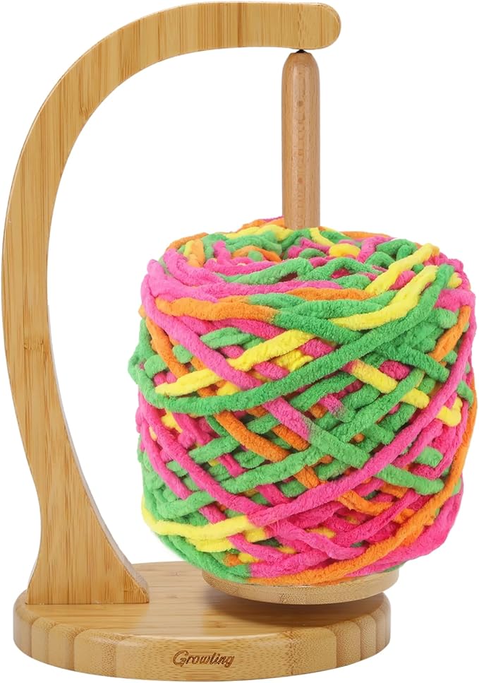 Wooden Magnetic Yarn Holder – Large Rotating Dispenser, Bamboo Gift