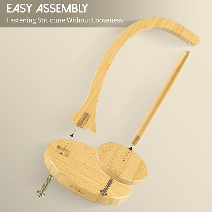 Wooden Magnetic Yarn Holder – Large Rotating Dispenser, Bamboo Gift - Image 2