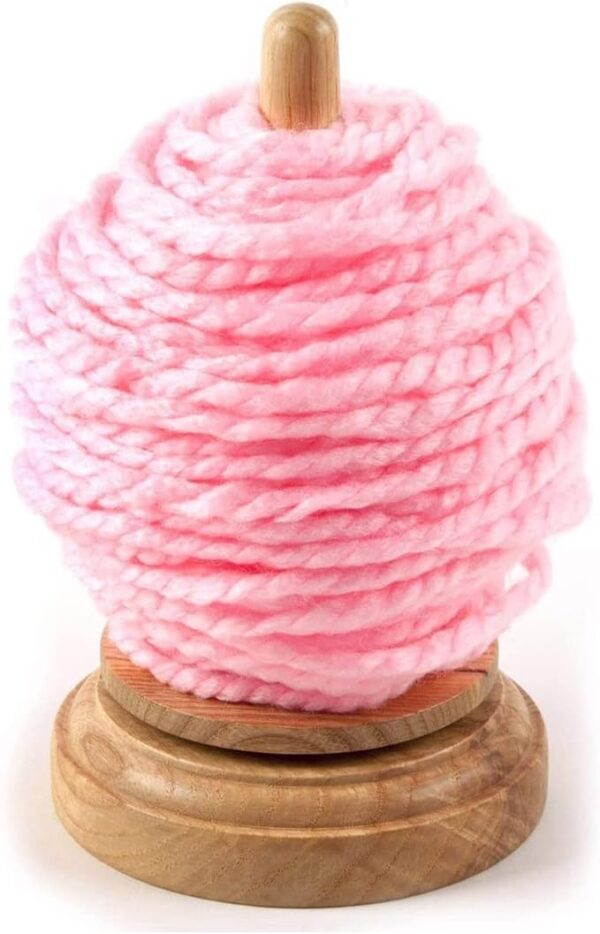 Classic Wood Yarn Holder – Twirling Spinner & Thread Organizer for Knitting, Embroidery & Crafts - Image 3