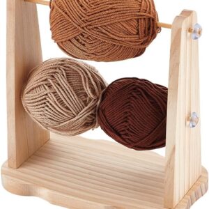 Wooden Double Yarn Spinner – Portable Crochet & Knitting Thread Holder for Crafts