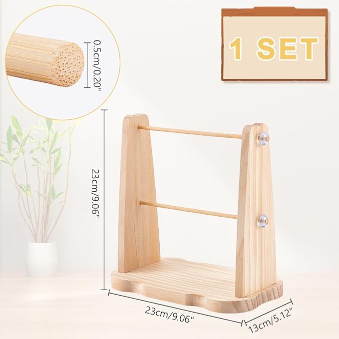 Wooden Double Yarn Spinner – Portable Crochet & Knitting Thread Holder for Crafts - Image 2