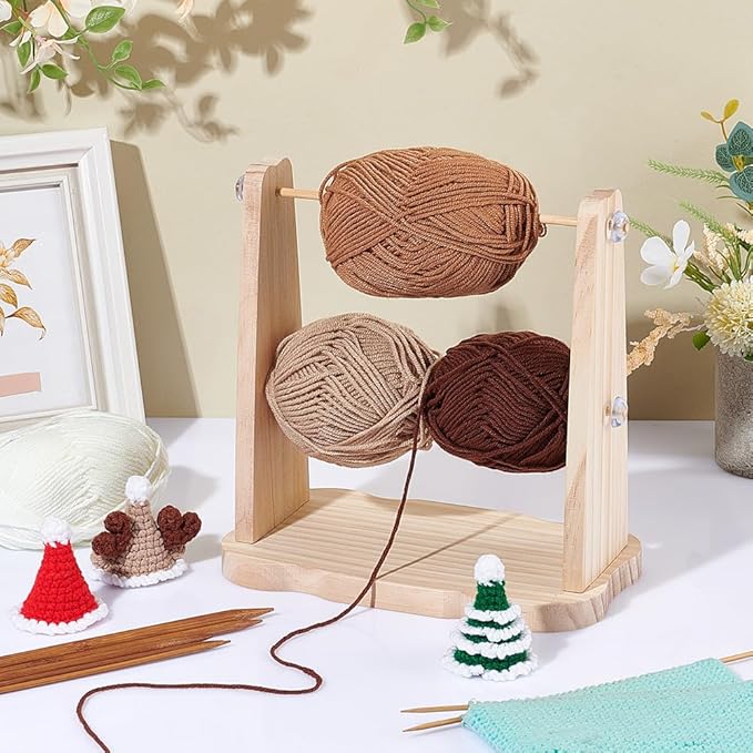 Wooden Double Yarn Spinner – Portable Crochet & Knitting Thread Holder for Crafts - Image 4