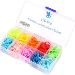 150pcs Multi-Colored Crochet & Knitting Stitch Markers – Locking Stitch Set for DIY Crafts