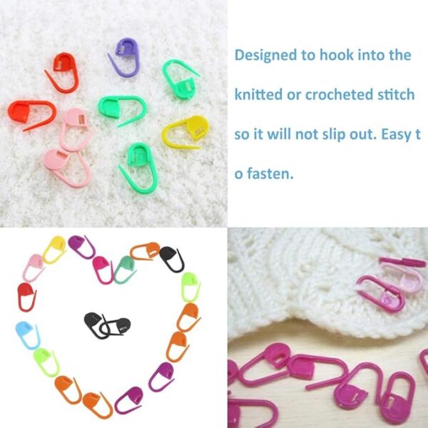 500pcs Colorful Knitting & Crochet Stitch Markers – Plastic Safety Pins & Stitch Counters - Image 4
