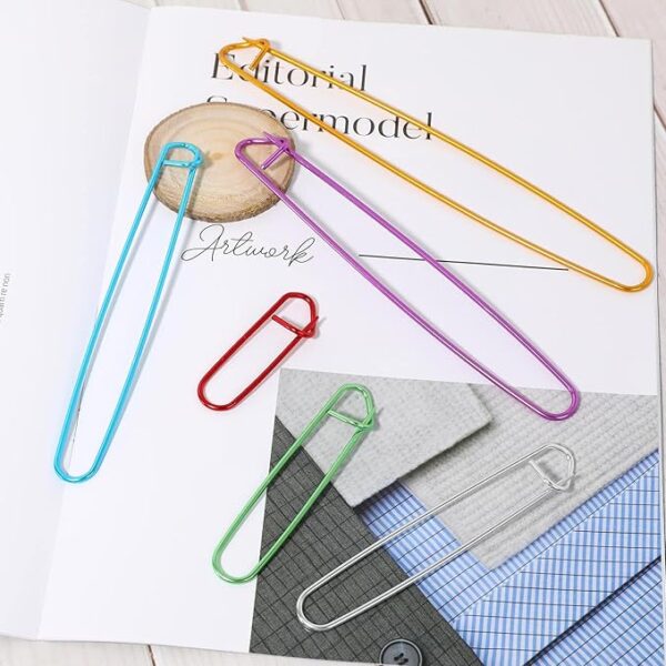 12pcs Aluminum Yarn Stitch Holders – 6 Sizes Knitting & Crochet Markers - Image 4