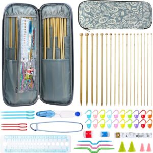 14pcs Colorful Single Pointed Knitting Needles – 4mm to 10mm Straight Pins