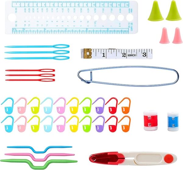 18-Pair Knitting Needles & Accessories Kit – Professional Durable DIY Set with Portable Case - Image 3
